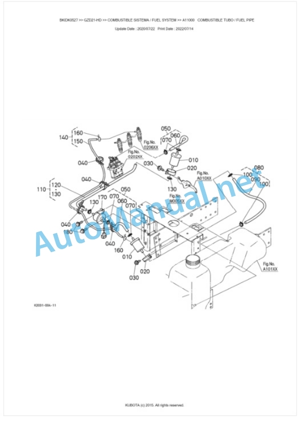 Kubota GZD21-HD Parts Manual PDF BKIDK0527-3