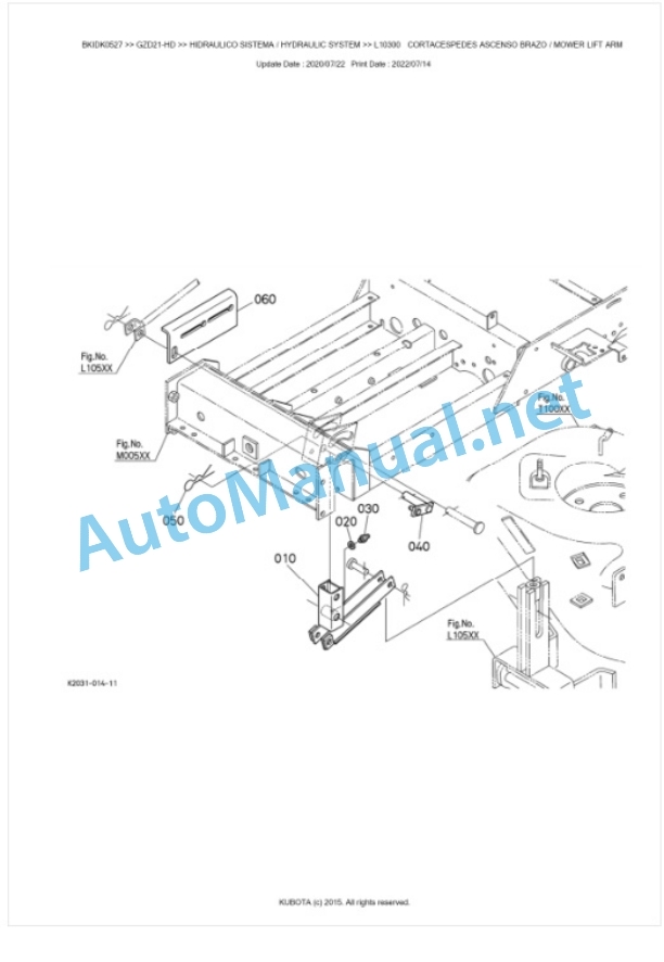 Kubota GZD21-HD Parts Manual PDF BKIDK0527-5