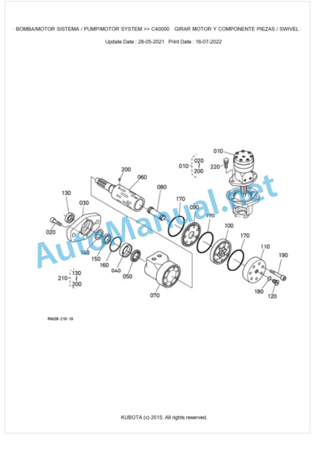 Kubota K008-5 Parts Manual PDF BKIDA5225-3