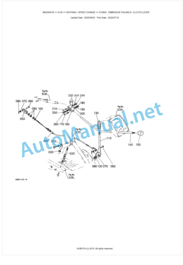 Kubota K120 Parts Manual PDF BKIDK0478-3