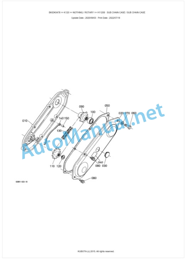 Kubota K120 Parts Manual PDF BKIDK0478-5