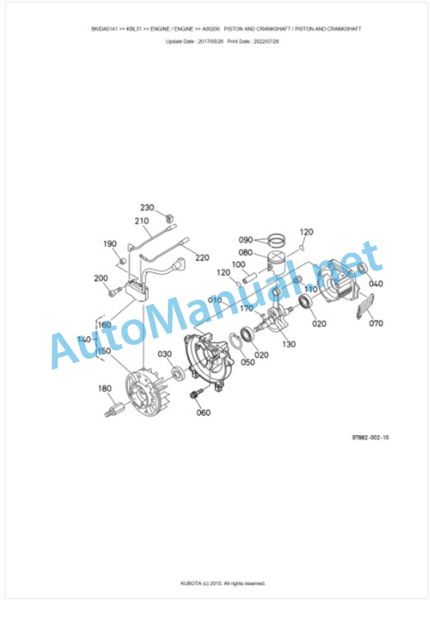 Kubota KBL31 Parts Manual PDF BKIDA5141-2