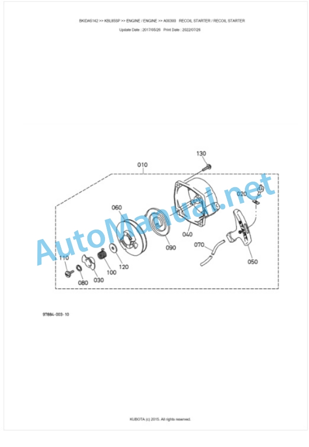 Kubota KBL85SP Parts Manual PDF BKIDA5142-2