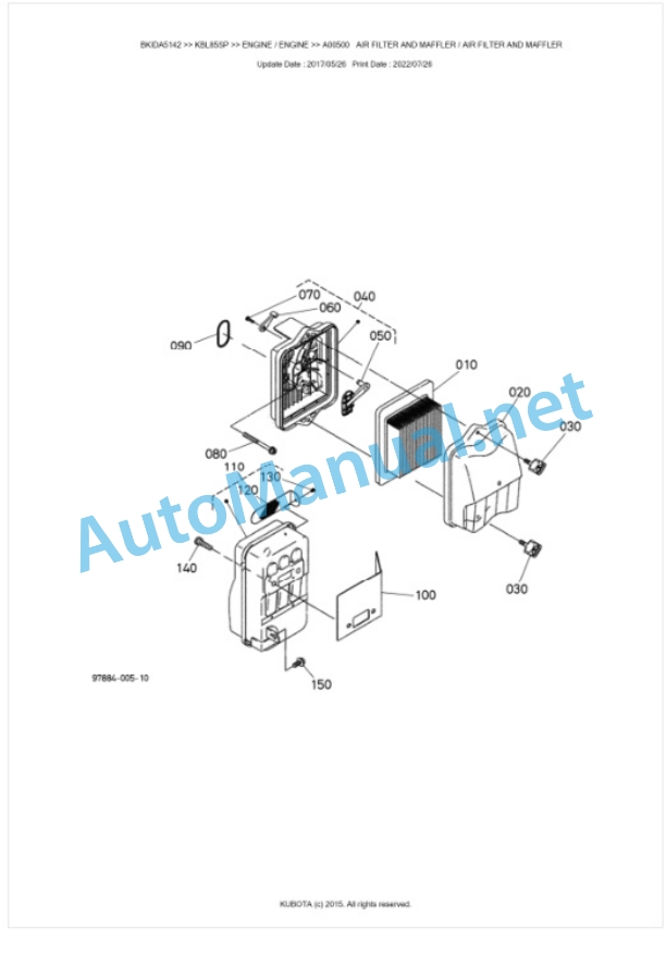 Kubota KBL85SP Parts Manual PDF BKIDA5142-3