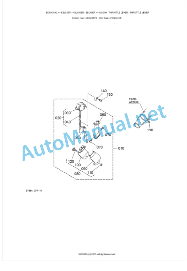 Kubota KBL85SP Parts Manual PDF BKIDA5142-4