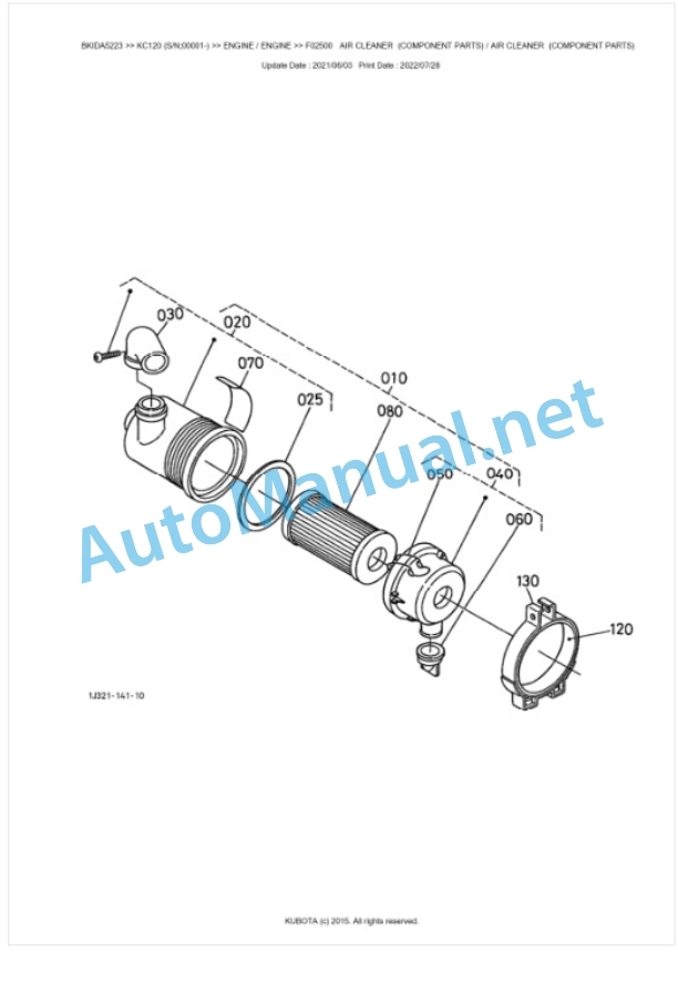 Kubota KC120 Parts Manual PDF BKIDA5223-3