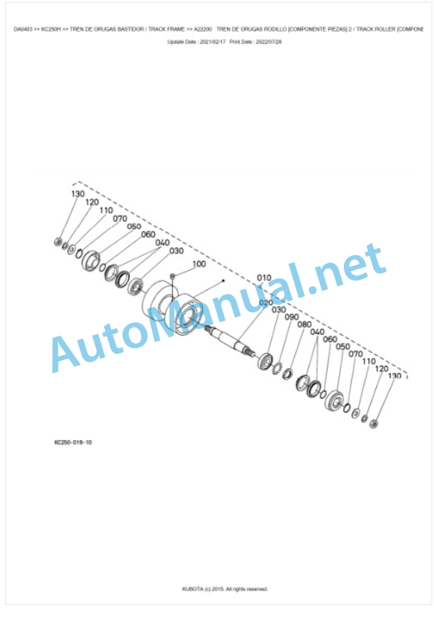 Kubota KC250H Parts Manual PDF BKIDA0403-5