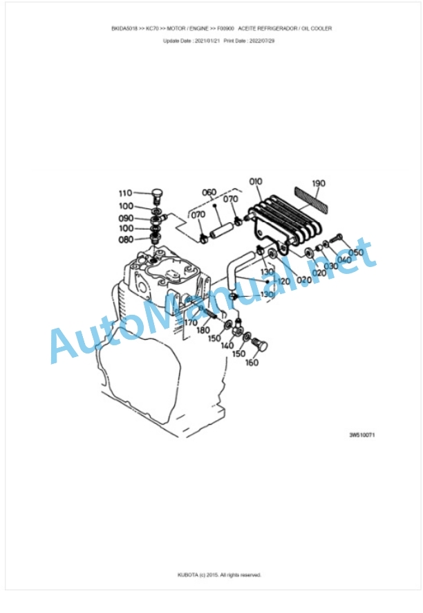 Kubota KC70 Parts Manual PDF BKIDA5018-2