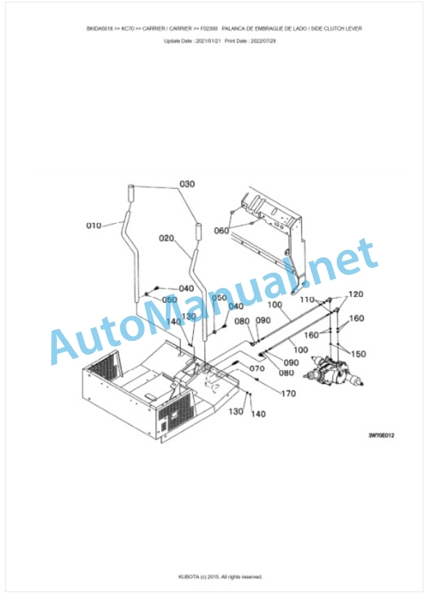 Kubota KC70 Parts Manual PDF BKIDA5018-4