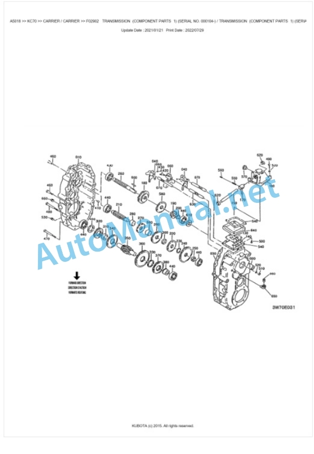 Kubota KC70 Parts Manual PDF BKIDA5018-5