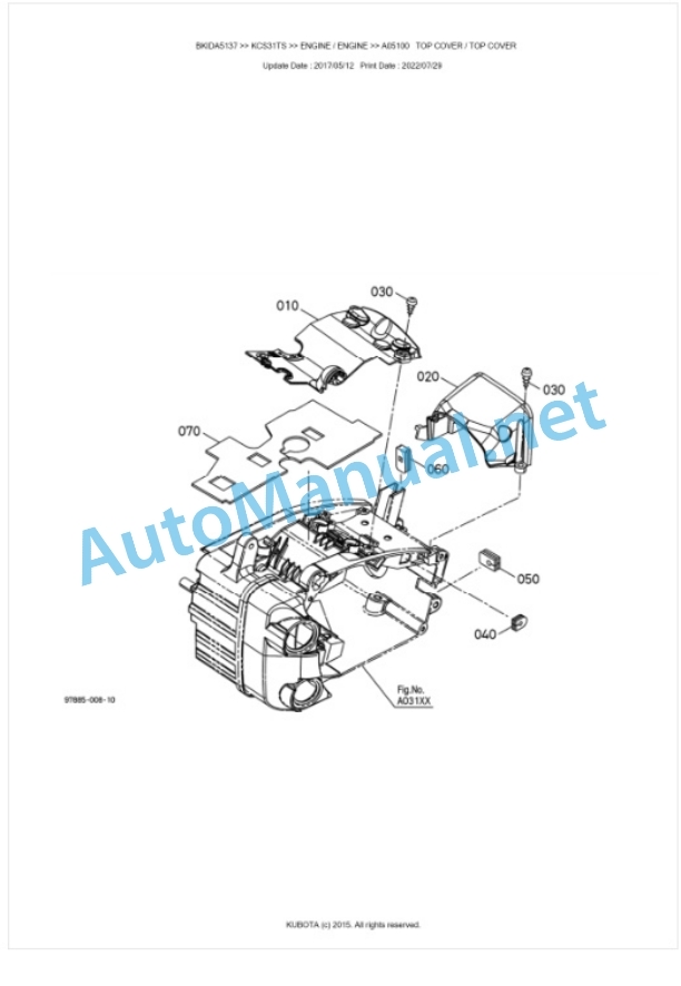 Kubota KCS31TS Parts Manual PDF BKIDA5137-4