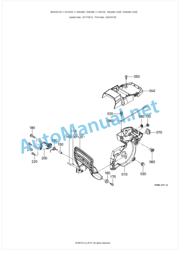 Kubota KCS35S Parts Manual PDF BKIDA5139-4