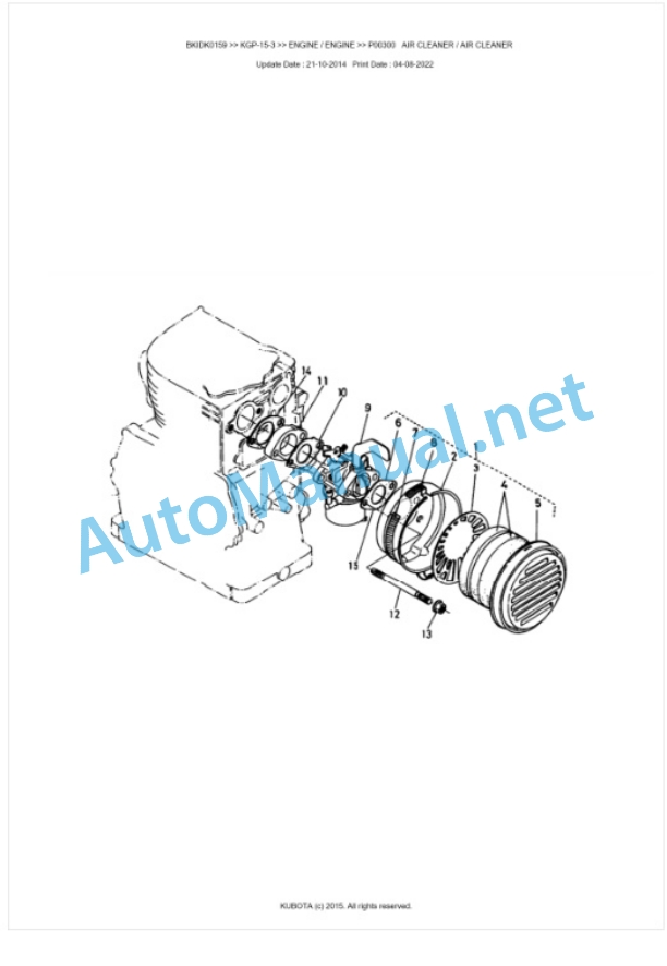 Kubota KGP-15-3 Parts Manual PDF BKIDK0159-2