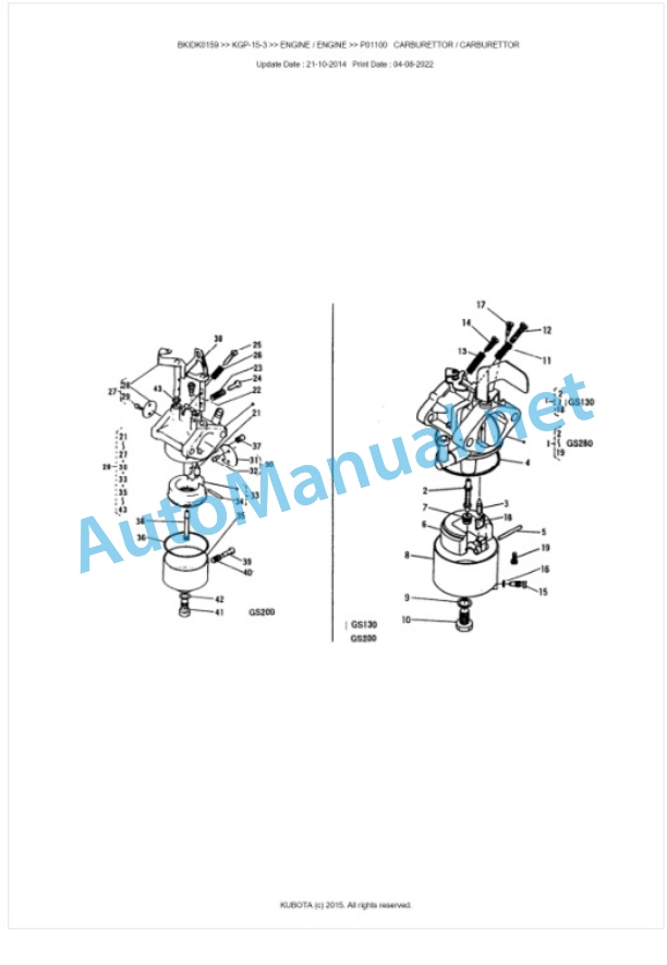 Kubota KGP-15-3 Parts Manual PDF BKIDK0159-5