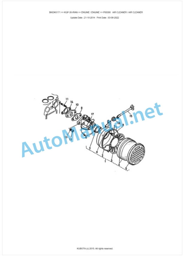 Kubota KGP-30-IRAN Parts Manual PDF BKIDK0171-2