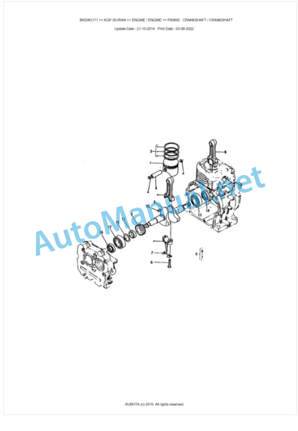 Kubota KGP-30-IRAN Parts Manual PDF BKIDK0171-3