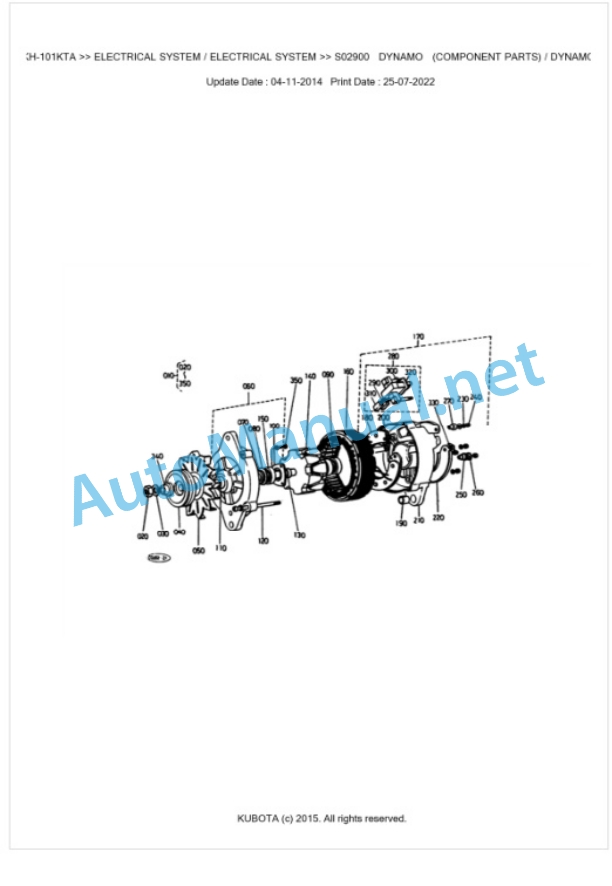 Kubota KH-101KTA Parts Manual PDF BKIDK0178-2