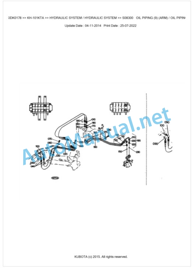 Kubota KH-101KTA Parts Manual PDF BKIDK0178-4