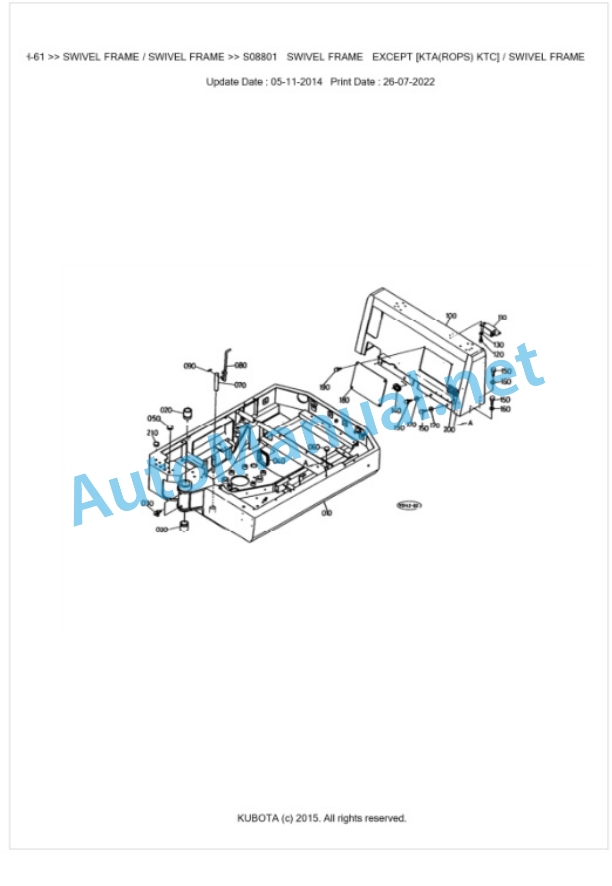 Kubota KH-61 Parts Manual PDF BKIDK0184-5