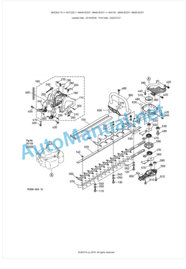 Kubota KHT23D Parts Manual PDF BKIDA5116-4