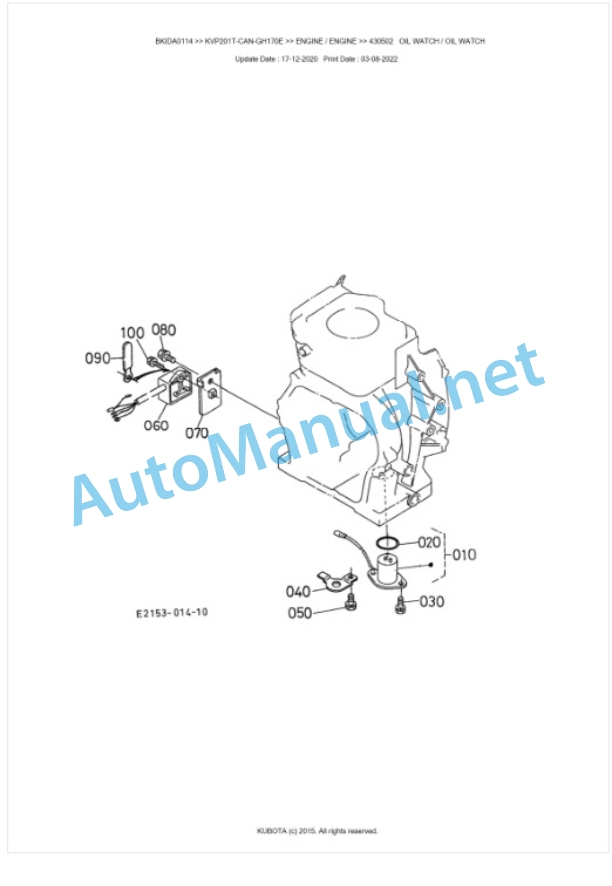 Kubota KVP201T-CAN-GH170E Parts Manual PDF BKIDA0114-4