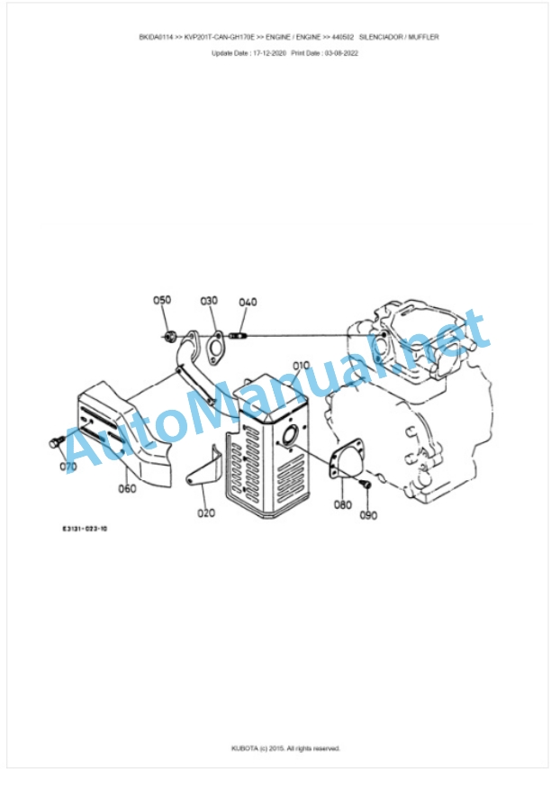 Kubota KVP201T-CAN-GH170E Parts Manual PDF BKIDA0114-5