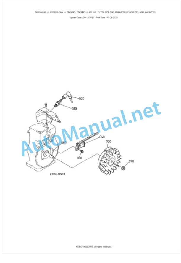 Kubota KVP20S-CAN Parts Manual PDF BKIDA0140-4