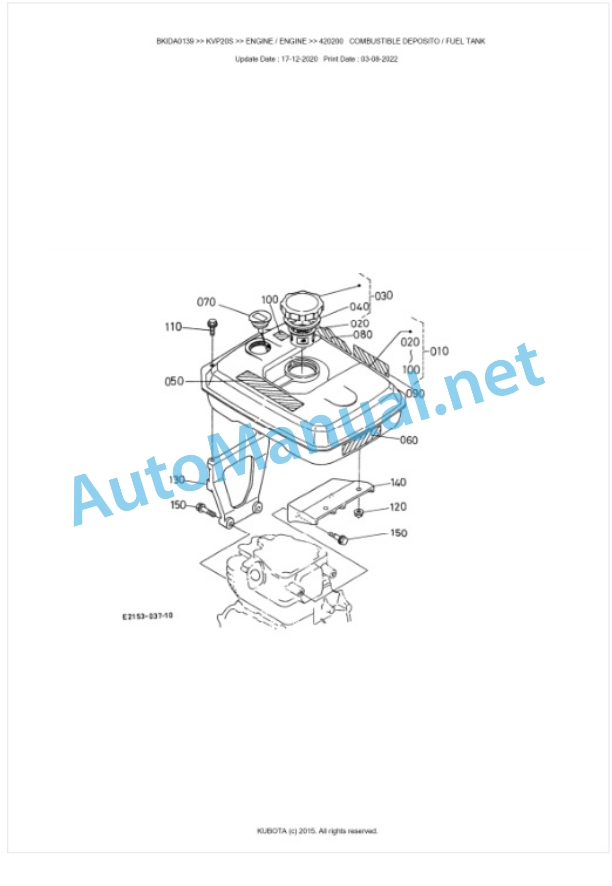 Kubota KVP20S Parts Manual PDF BKIDA0139-3