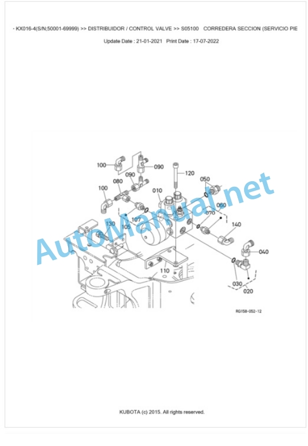 Kubota KX016-4 Parts Manual PDF BKIDA5045-3