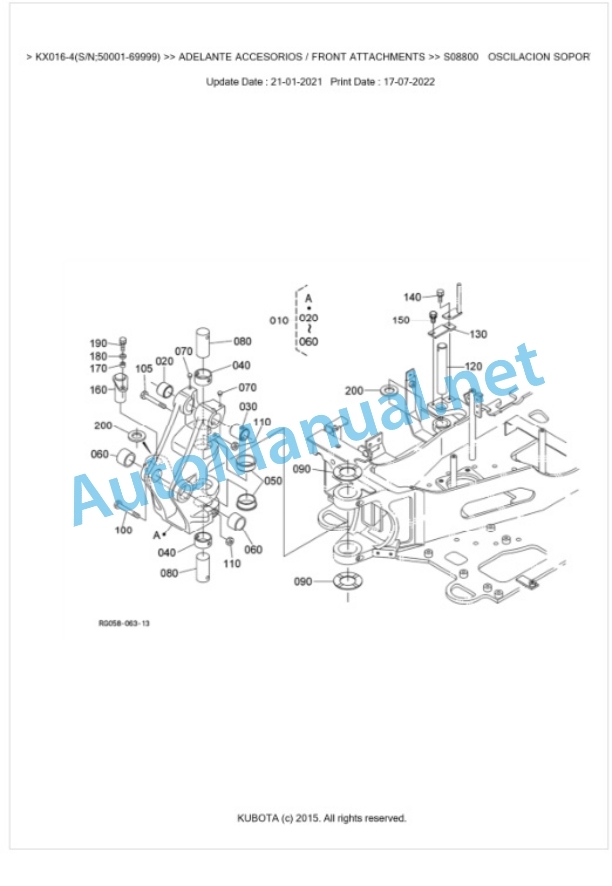 Kubota KX016-4 Parts Manual PDF BKIDA5045-4