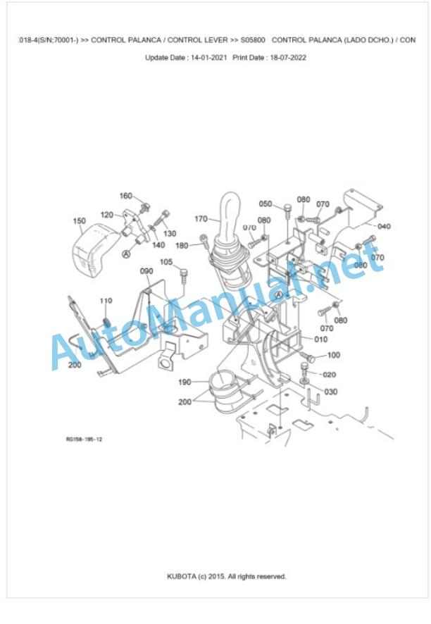 Kubota KX018-4 Parts Manual PDF BKIDA5185-3