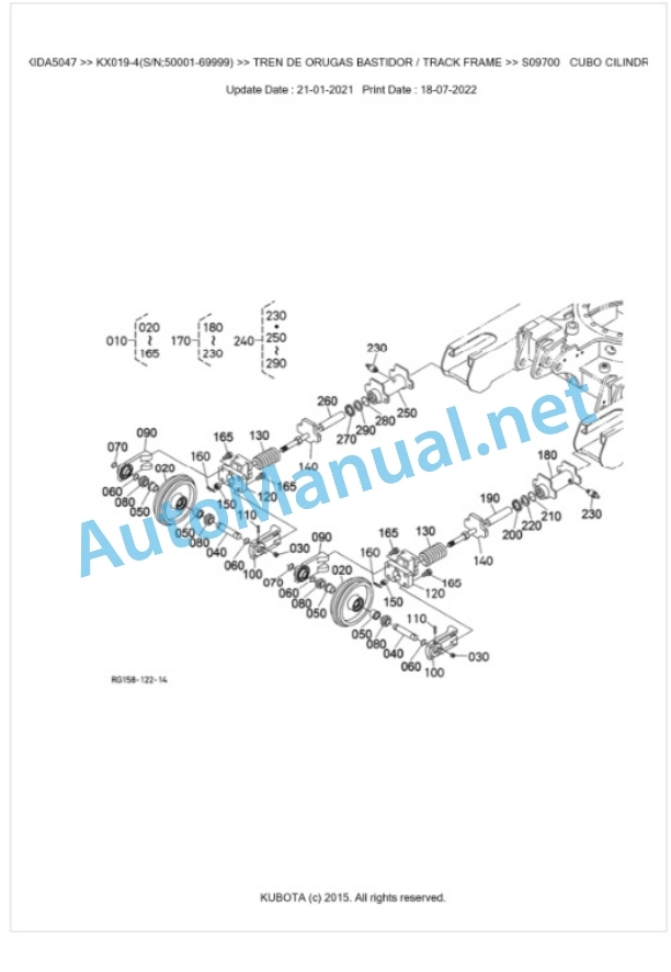 Kubota KX019-4 Parts Manual PDF BKIDA5047-4