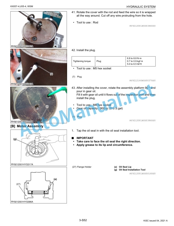 Kubota KX057-4, U55-4 Excavator Workshop Manual PDF-3