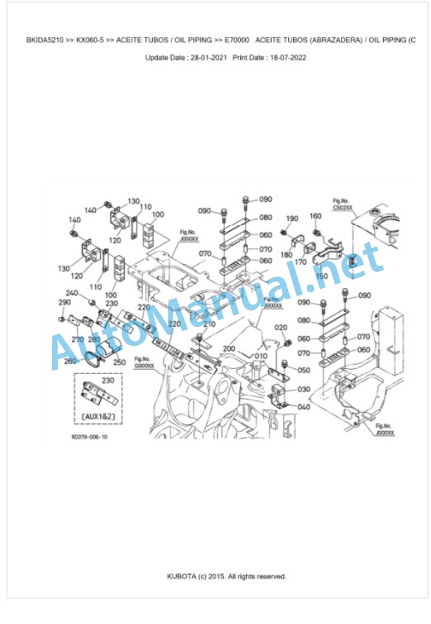 Kubota KX060-5 Parts Manual PDF BKIDA5210-4