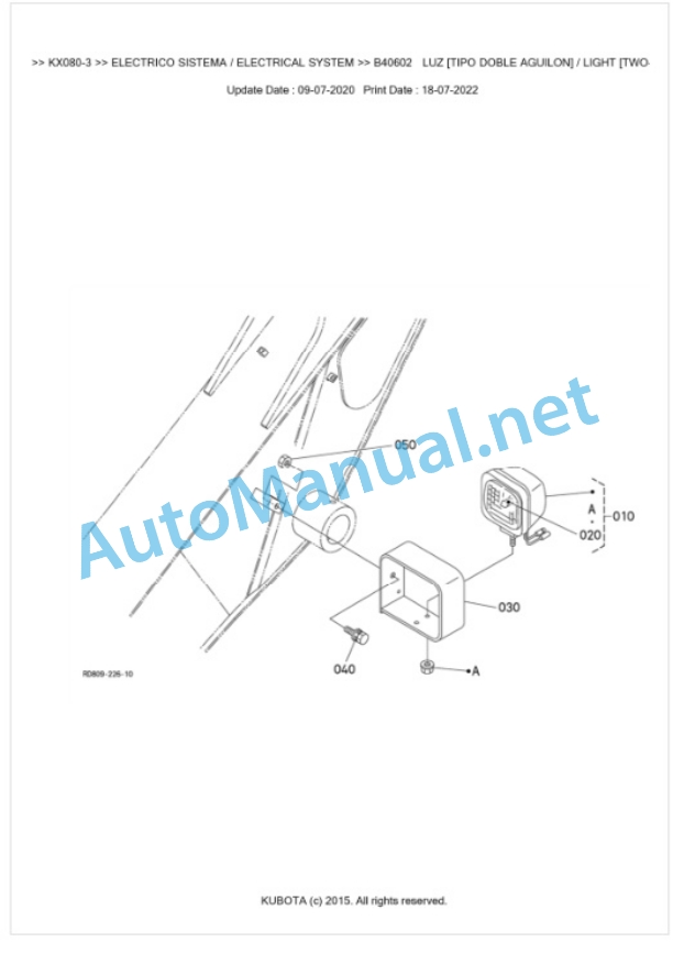 Kubota KX080-3 Parts Manual PDF BIKIDK0643-2