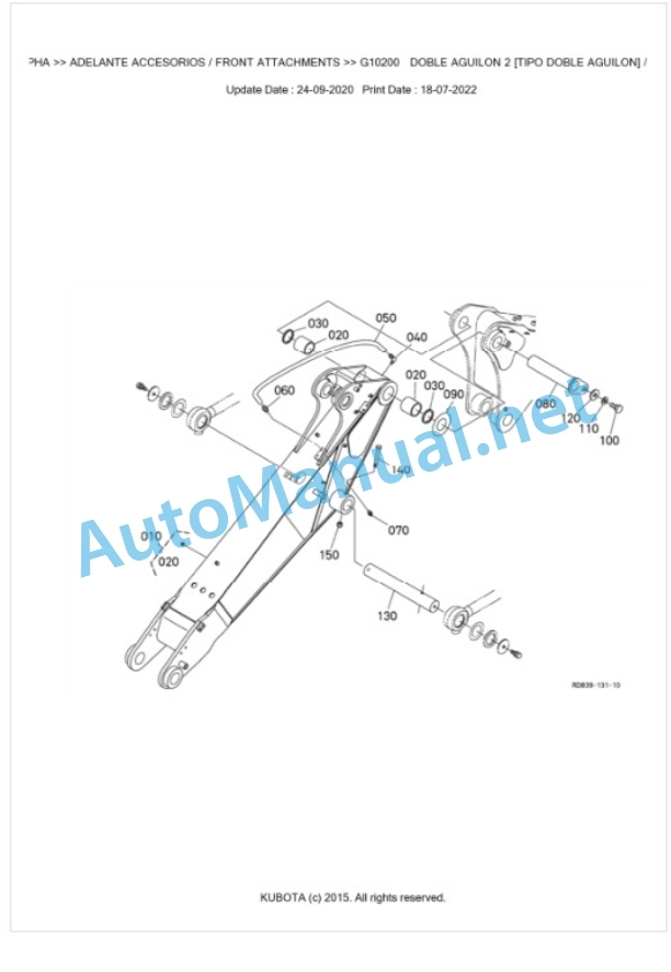 Kubota KX080-4ALPHA Parts Manual PDF BIKIDK5161-5