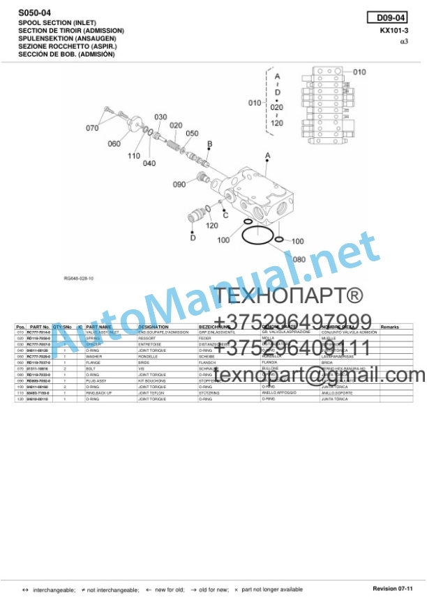 Kubota KX101-3a3 Excavator Parts Manual PDF-3