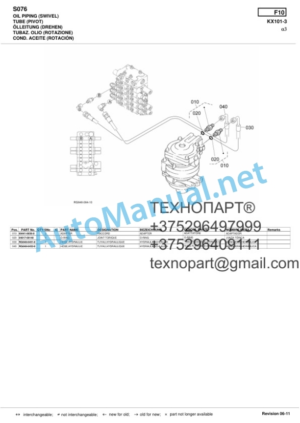 Kubota KX101-3a3 Excavator Parts Manual PDF-4