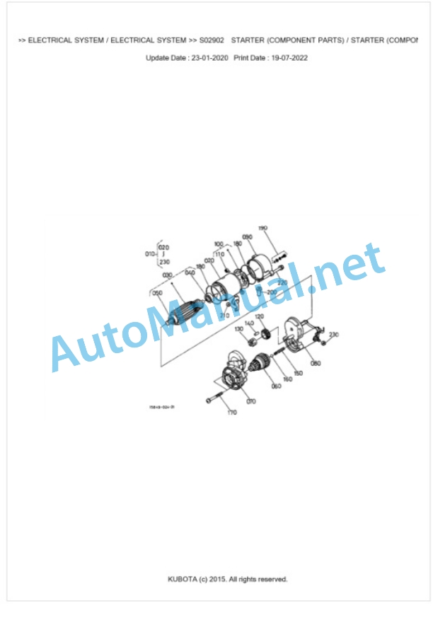 Kubota KX101 Parts Manual PDF BKIDA0157-2