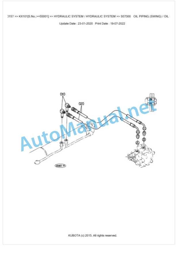 Kubota KX101 Parts Manual PDF BKIDA0157-4