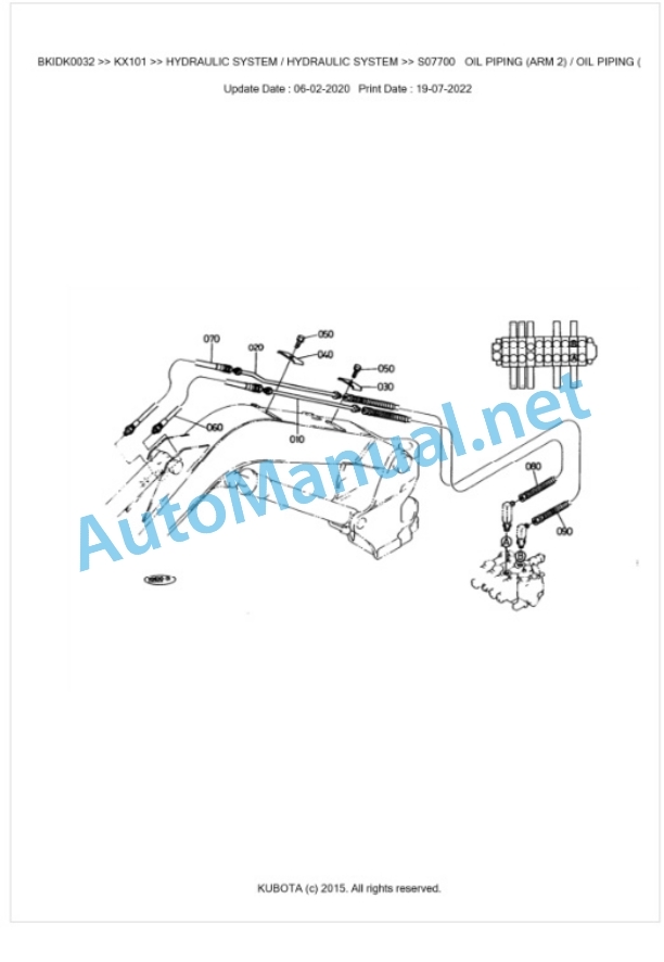 Kubota KX101 Parts Manual PDF BKIDK0032-4