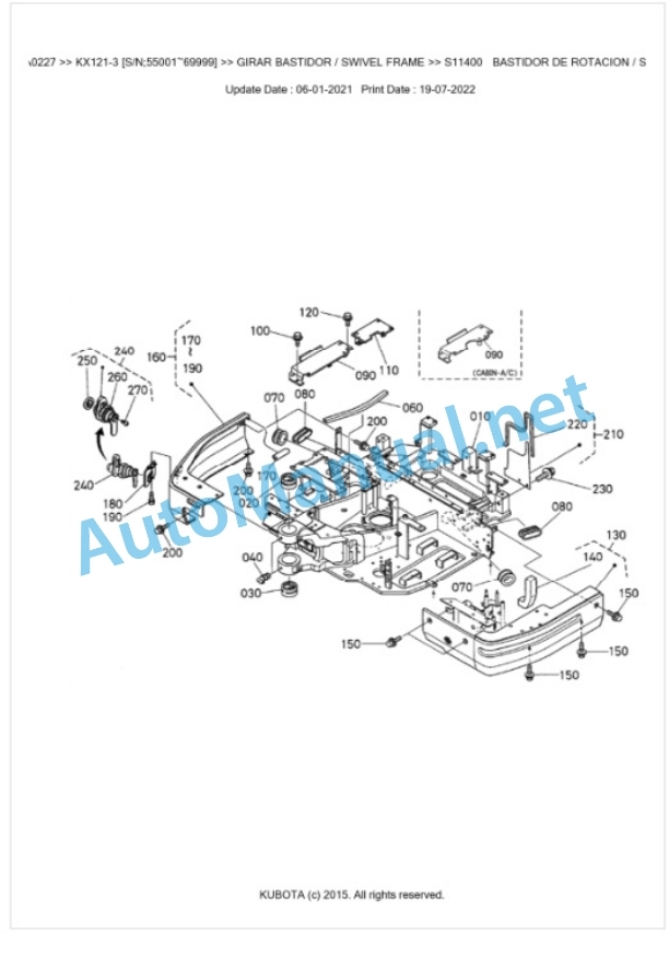 Kubota KX121-3 Parts Manual PDF BKIDA0227-5