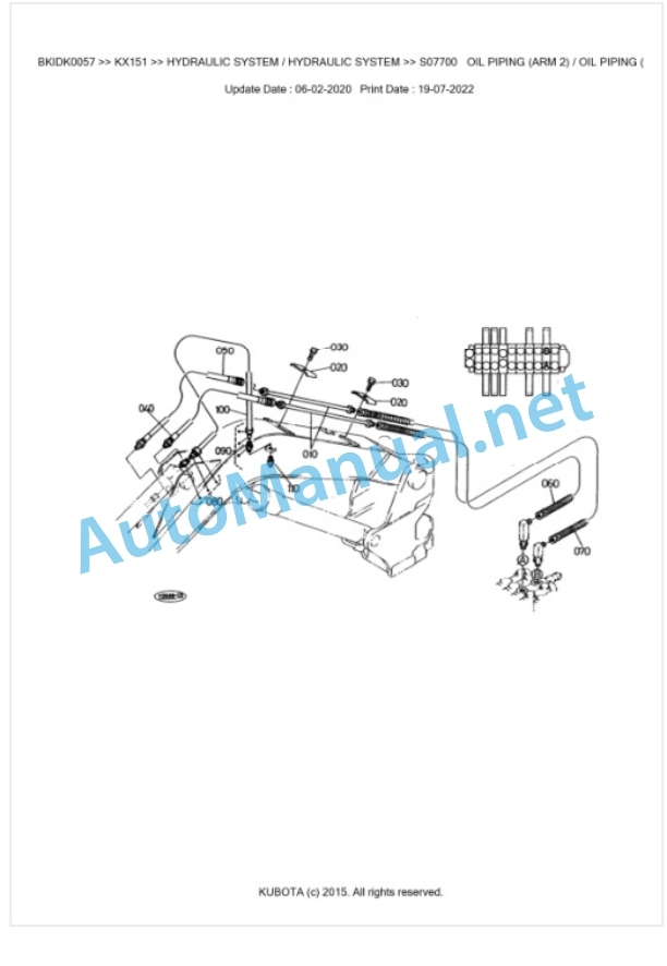 Kubota KX151 Parts Manual PDF BKIDK0057-4