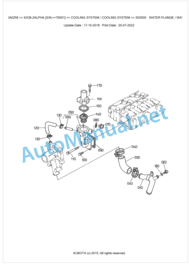 Kubota KX36-2ALPHA Parts Manual PDF BKIDA0259-2