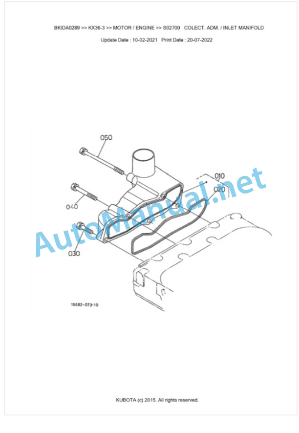 Kubota KX36-3 Parts Manual PDF BKIDA0289-2