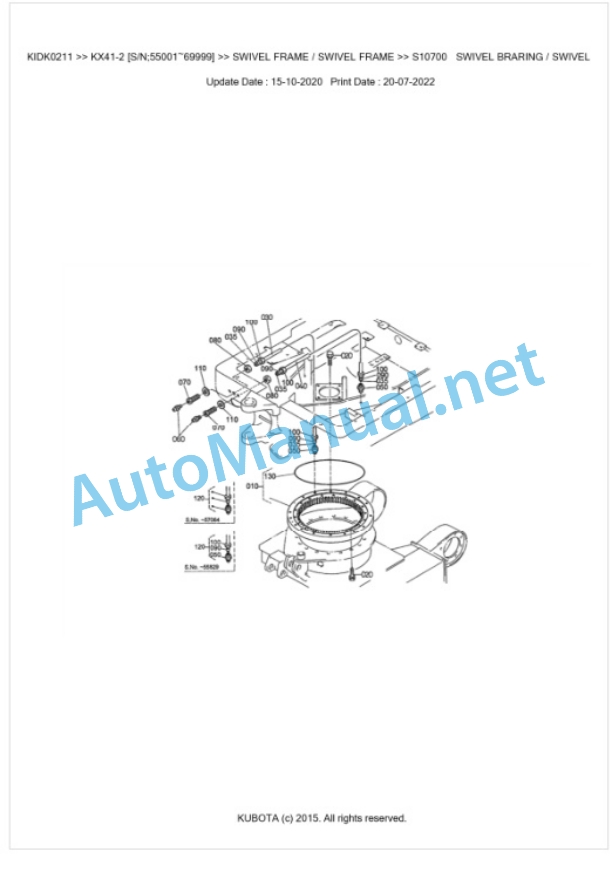 Kubota KX41-2 Parts Manual PDF BKIDK0211-5