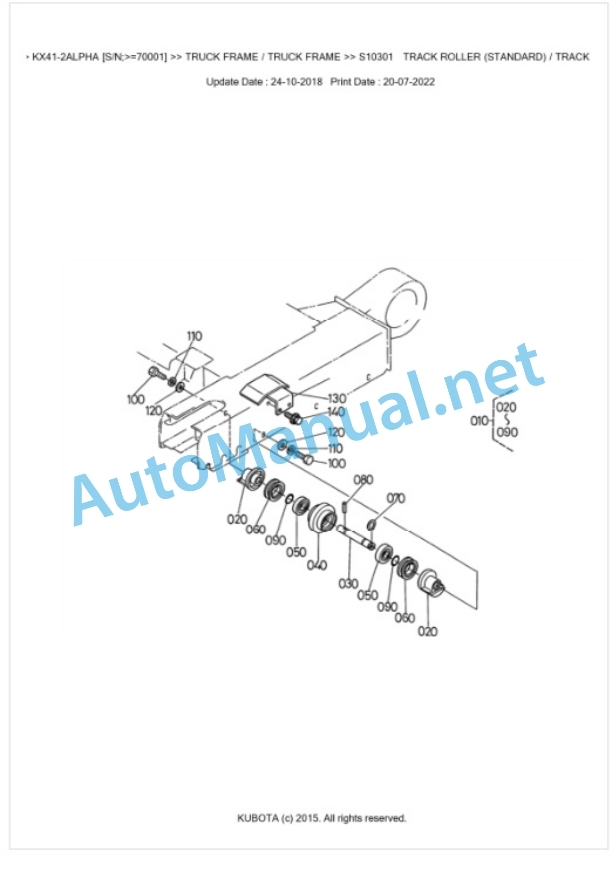 Kubota KX41-2ALPHA Parts Manual PDF BKIDK0493-5