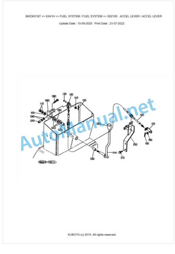 Kubota KX41H Parts Manual PDF BKIDK0187-2