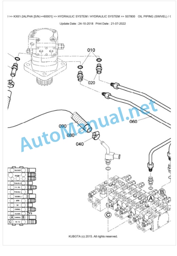 Kubota KX61-2ALPHA Parts Manual PDF BKIDK0460-4