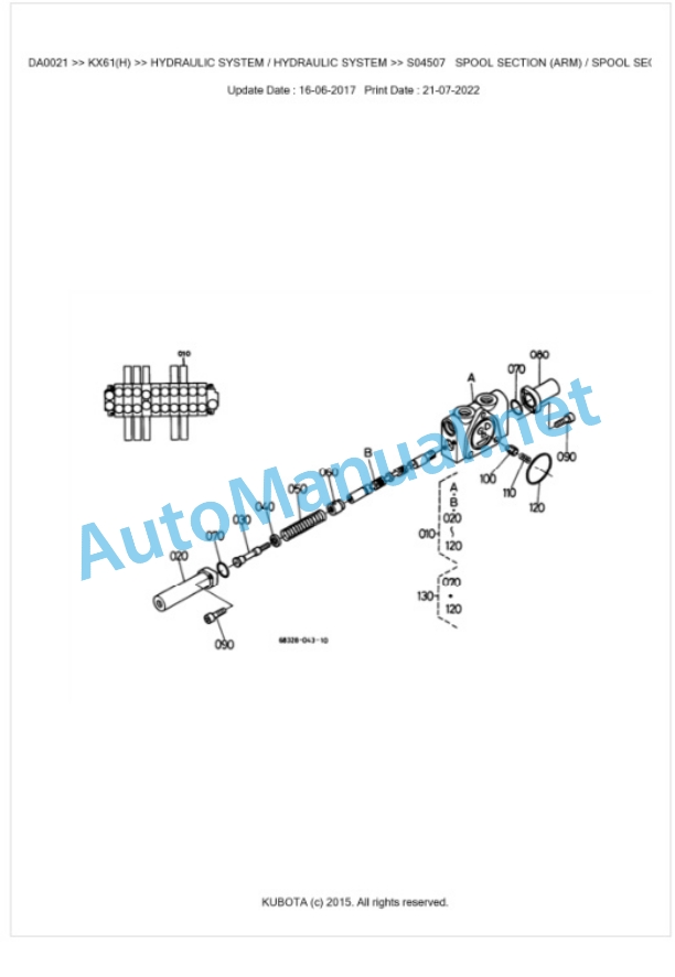 Kubota KX61(H) Parts Manual PDF BKIDA0021-3